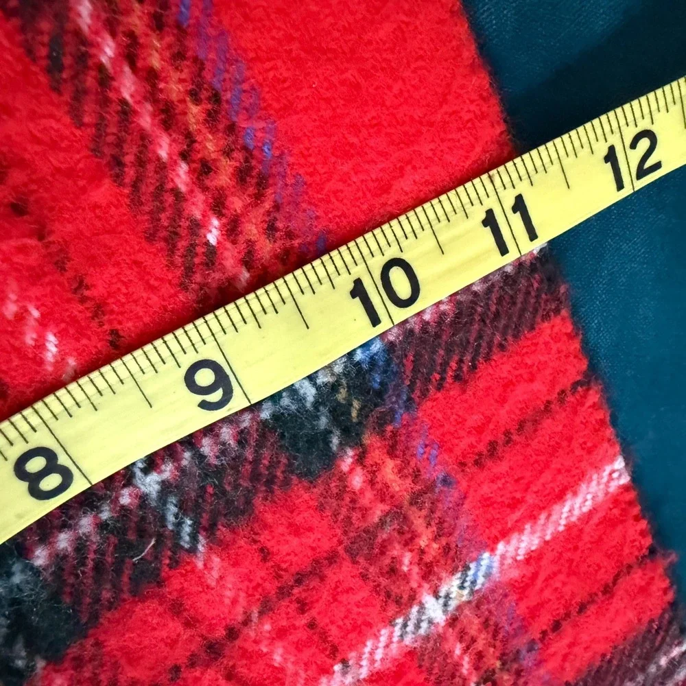 Red Tartan Plaid Scarf Fringe‎ Wool Blend Winter Warm Accessory